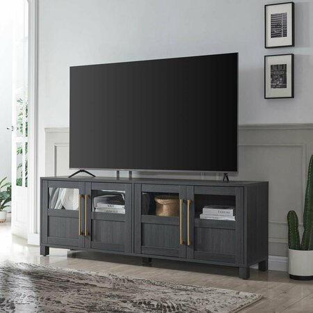 HUDSON & CANAL 75 in. Holbrook Rectangular TV Stand Charcoal Gray TV1722
